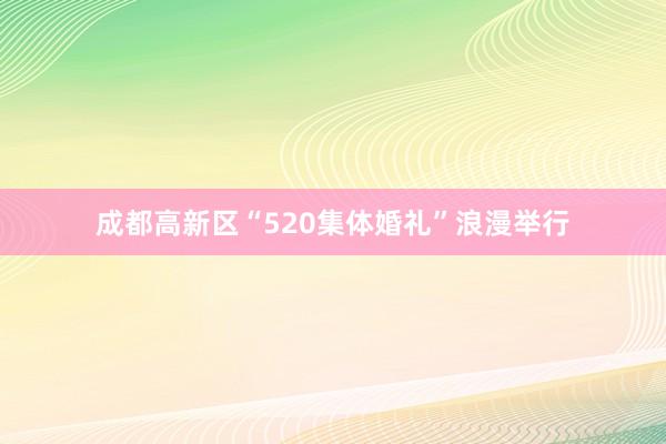 成都高新区“520集体婚礼”浪漫举行