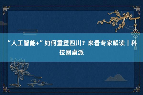 “人工智能+”如何重塑四川？来看专家解读｜科技圆桌派