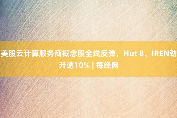 美股云计算服务商概念股全线反弹，Hut 8、IREN劲升逾10% | 每经网