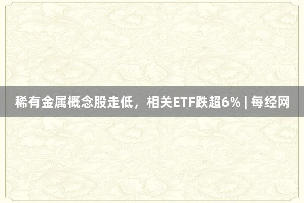 稀有金属概念股走低，相关ETF跌超6% | 每经网