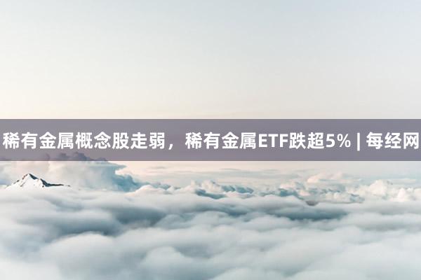 稀有金属概念股走弱,稀有金属ETF跌超5% | 每经网