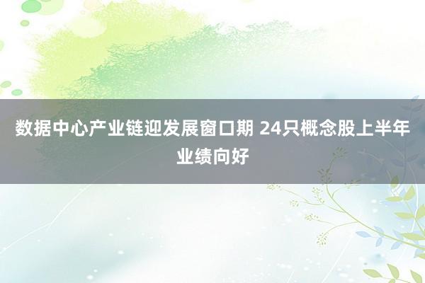 数据中心产业链迎发展窗口期 24只概念股上半年业绩向好
