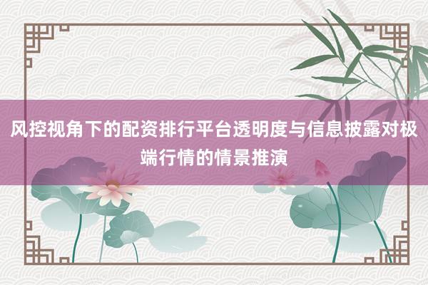 风控视角下的配资排行平台透明度与信息披露对极端行情的情景推演