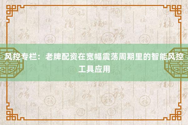 风控专栏：老牌配资在宽幅震荡周期里的智能风控工具应用