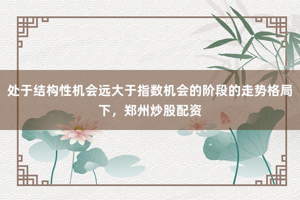 处于结构性机会远大于指数机会的阶段的走势格局下，郑州炒股配资