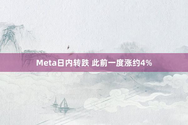 Meta日内转跌 此前一度涨约4%