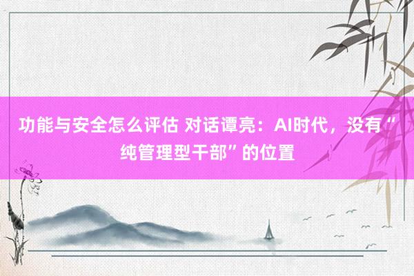 功能与安全怎么评估 对话谭亮：AI时代，没有“纯管理型干部”的位置