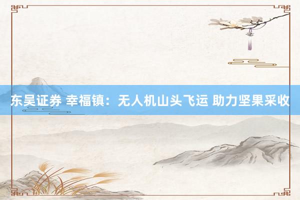 东吴证券 幸福镇：无人机山头飞运 助力坚果采收